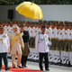 Sultan Muhammad V, third from left, inspects a ceremonial guard of honor during his welcome ceremony in Kuala Lumpur, Malaysia, Tuesday, Dec. 13, 2016. Sultan Muhammad V of Kelantan will serve a five-year term as King of Malaysia from Tuesday. (AP Photo/Vincent Thian)